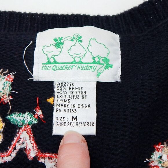 The Quacker Factory Angel Blessings Holiday Christmas Cardigan Sweater Size M - Picture 7 of 7